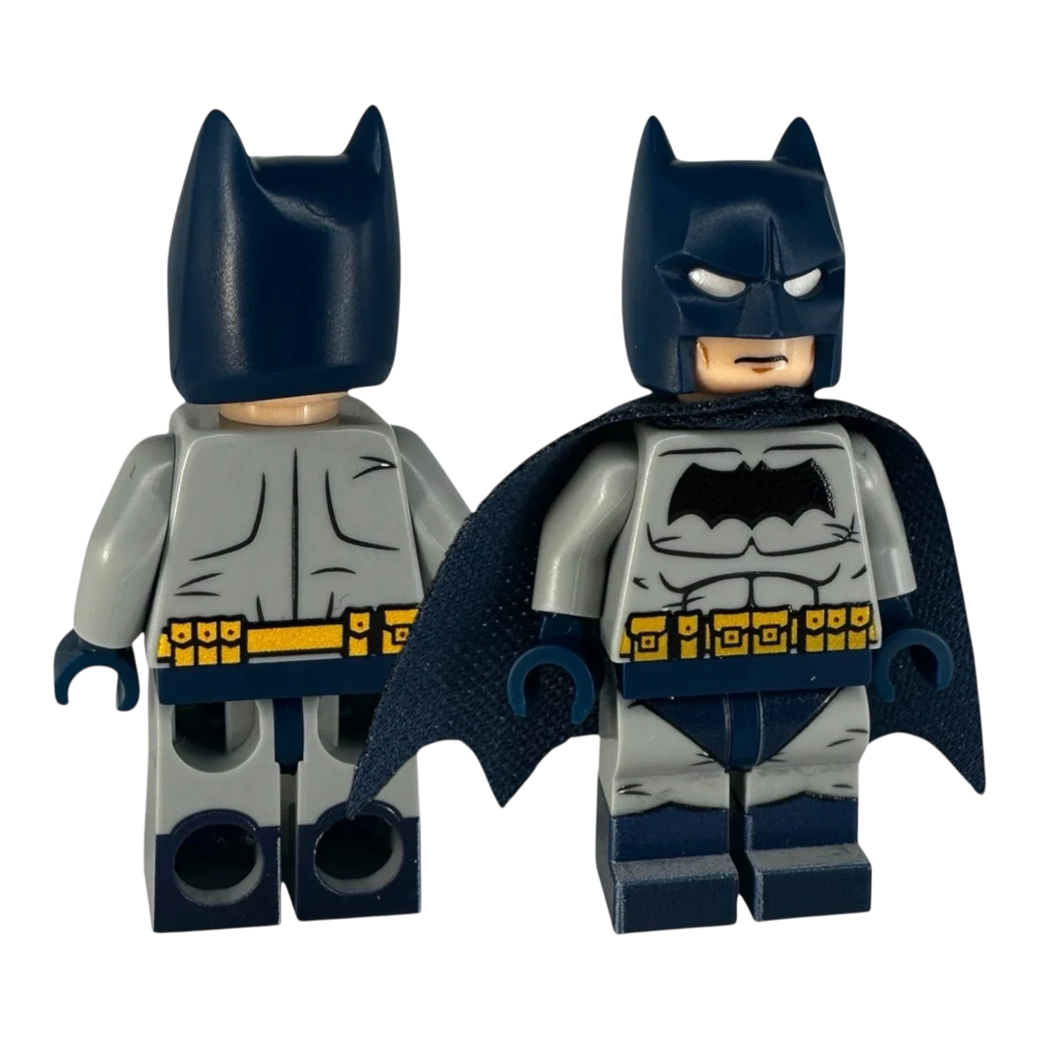 MW Minifigs custom Dark Knight Returns Batman LEGO minifigure, Legacy of the Dark Knight line with cowl and cape