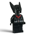 MW Minifigs custom Batman Beyond LEGO minifigure, Legacy of the Dark Knight line, red bat emblem