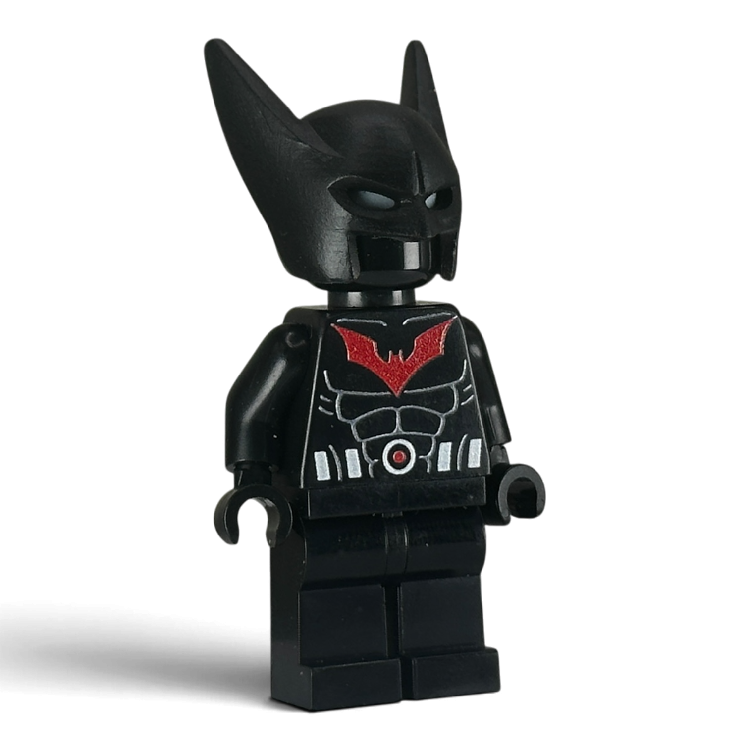 MW Minifigs custom Batman Beyond LEGO minifigure, Legacy of the Dark Knight line, red bat emblem