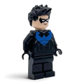 MW Minifigs custom Nightwing 2016 LEGO minifigure with hair piece and blue escrima sticks