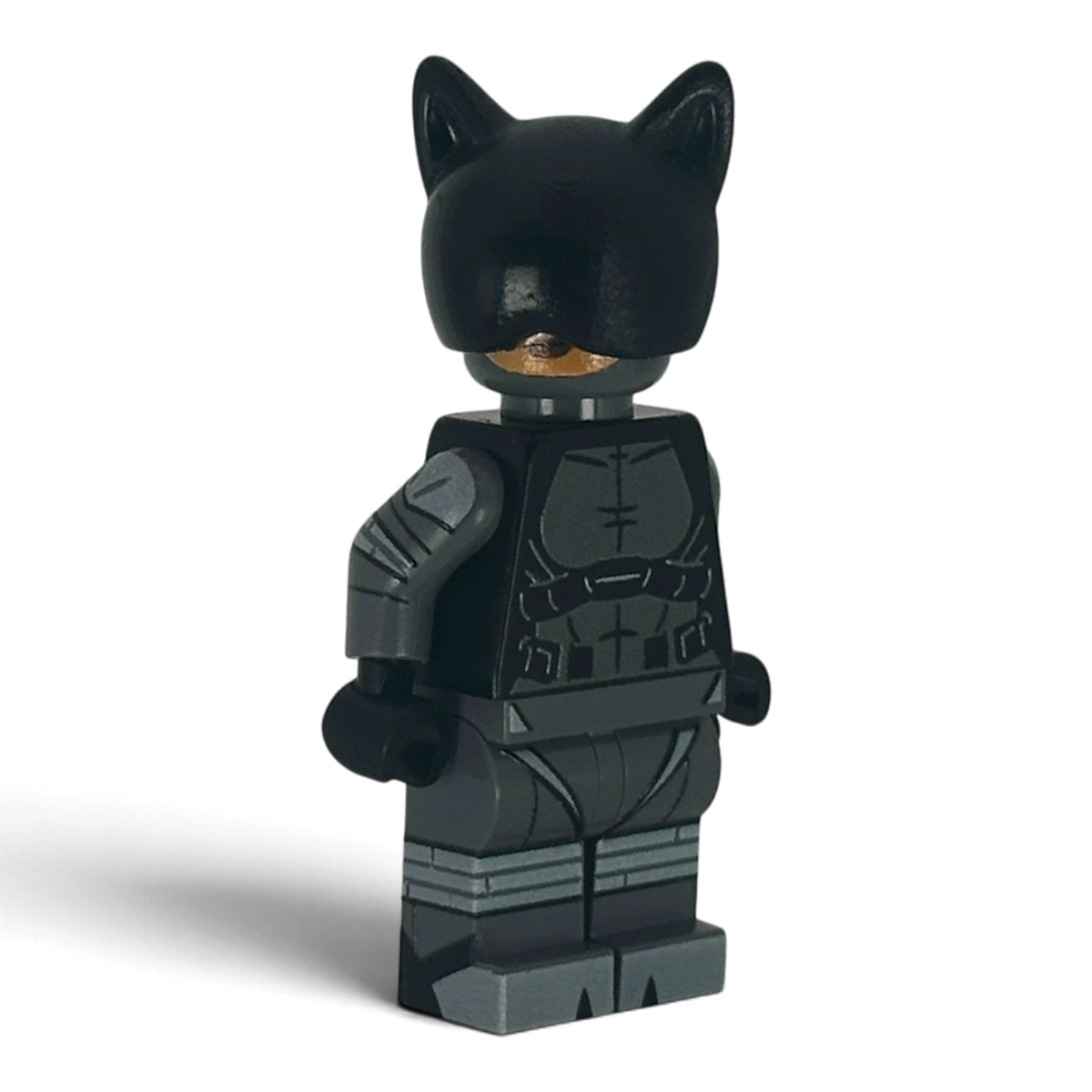 My Store Absolute Catwoman custom minifigure with black resin mask, printed torso, arms, and legs on genuine LEGO parts