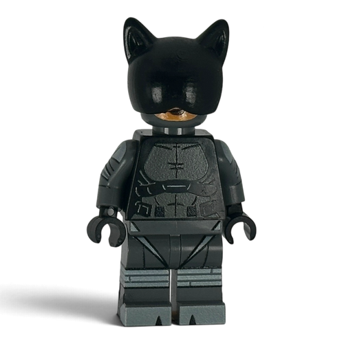 My Store Absolute Catwoman custom minifigure featuring detailed black printed torso, legs, arms, and a resin mask.