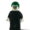 My Store Batman Beyond Joker custom minifigure with green hair and black outfit on genuine LEGO parts