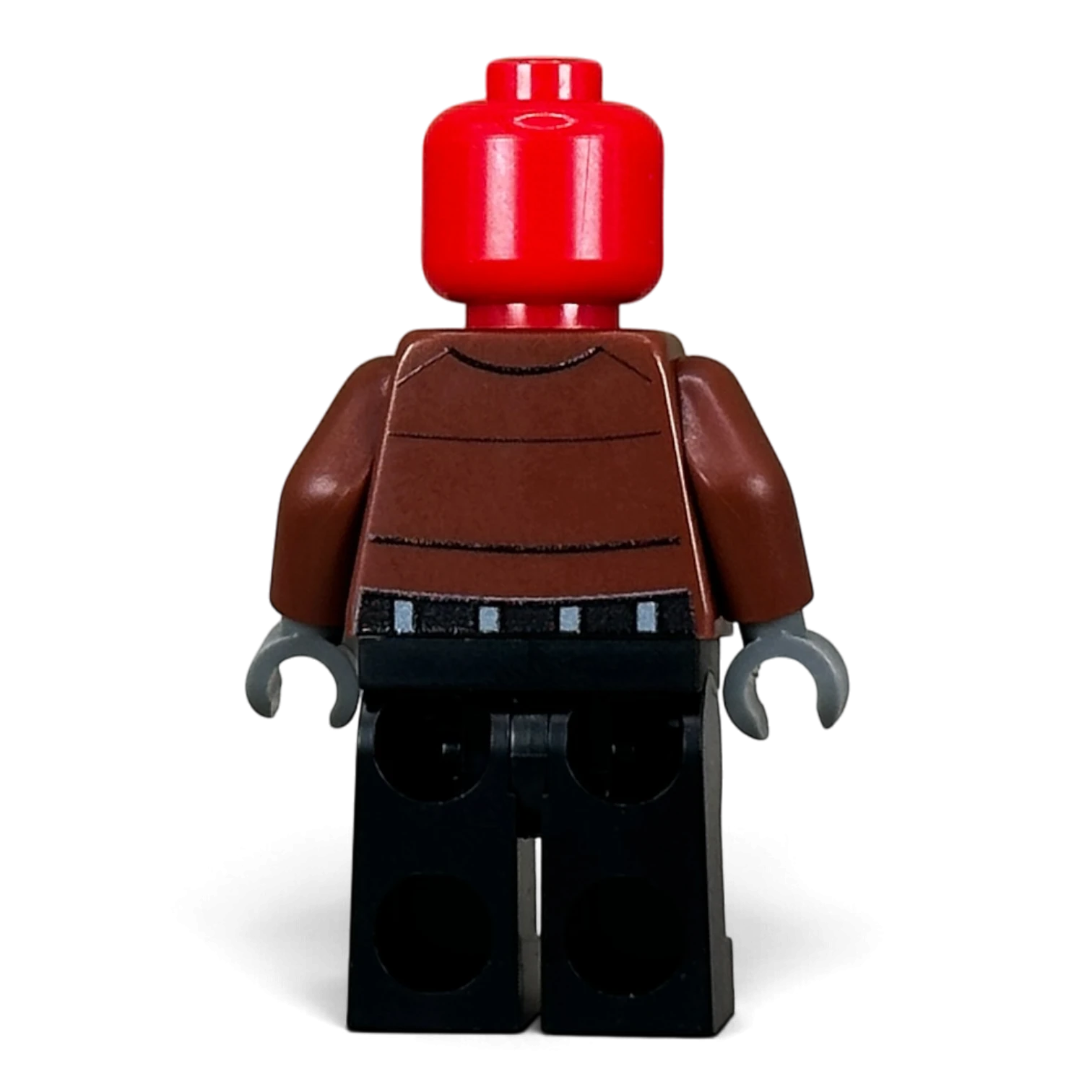My Store LB2 Red Hood custom minifigure back view with brown torso and red head on genuine LEGO parts