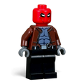 My Store LB2 Red Hood custom minifigure with a red helmet, brown jacket, and printed torso on genuine LEGO parts.